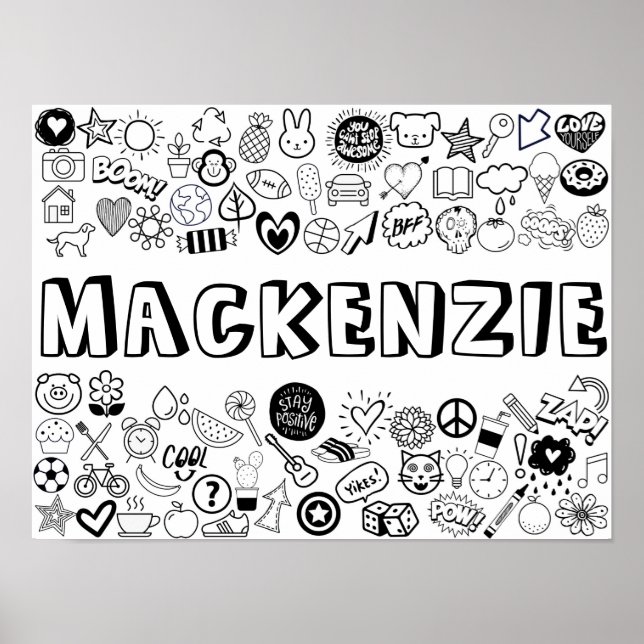 'MACKENZIE' Colour-it-Yourself Outline Design Poster (Front)