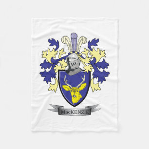 MacKenzie Family Crest Coat of Arms Fleece Blanket
