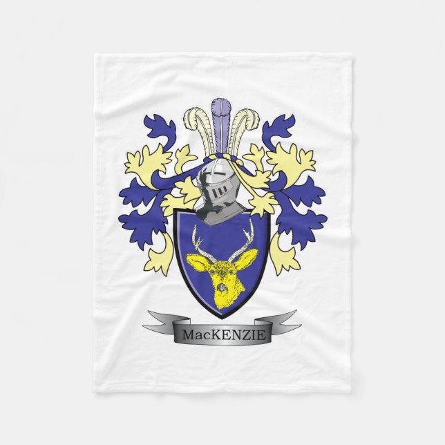 MacKenzie Family Crest Coat of Arms Fleece Blanket (Front)