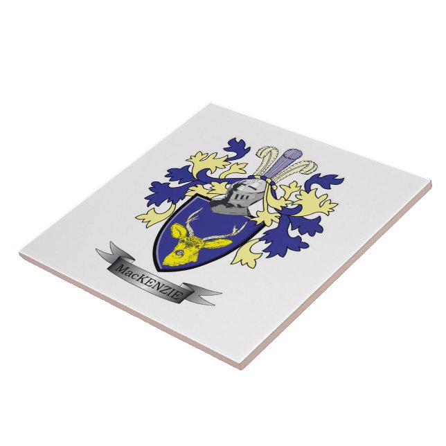 MacKenzie Family Crest Coat of Arms Tile (Side)