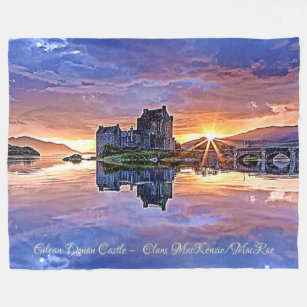 MacKenzie, McRae Scottish Clan Eilean Donan Castle Fleece Blanket