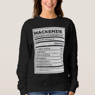Mackenzie Nutrition Information Problem Solving Ha Sweatshirt