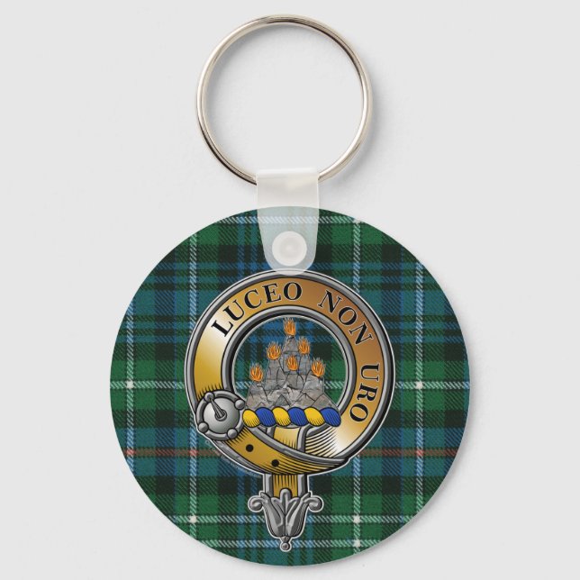 MacKenzie Tartan & Badge Key Ring (Front)
