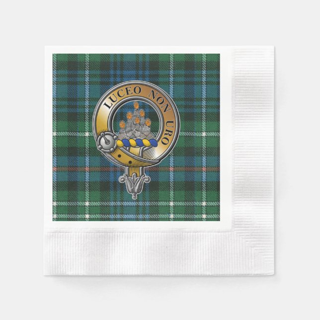 MacKenzie Tartan & Badge Napkin (Front)