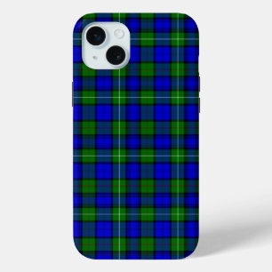 MacKenzie tartan blue green plaid iPhone 15 Mini Case
