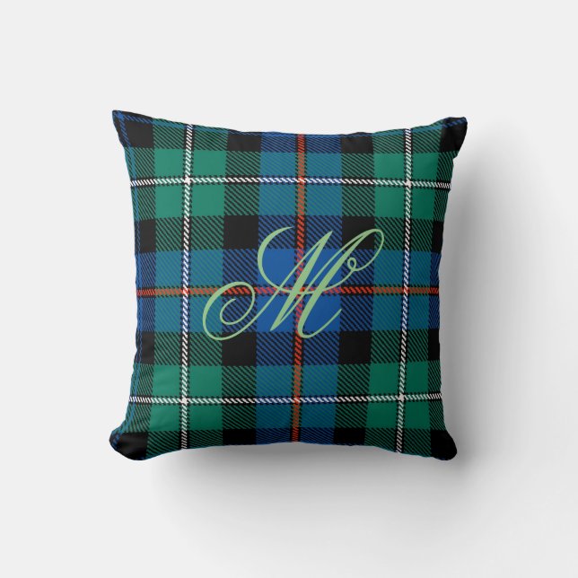 Mackenzie Tartan Monogram Pillow (Front)