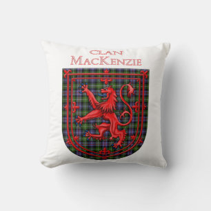 MacKenzie Tartan Scottish Plaid Lion Rampant Cushion