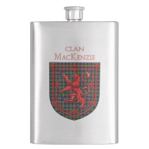 MacKenzie Tartan Scottish Plaid Lion Rampant Hip Flask