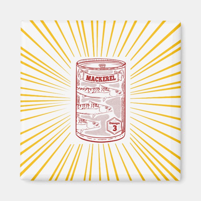 Mackerel Canned fish Magnet (Front)