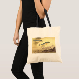 Mackerel Fish in the Ocean, Vintage Japonisme Art Tote Bag