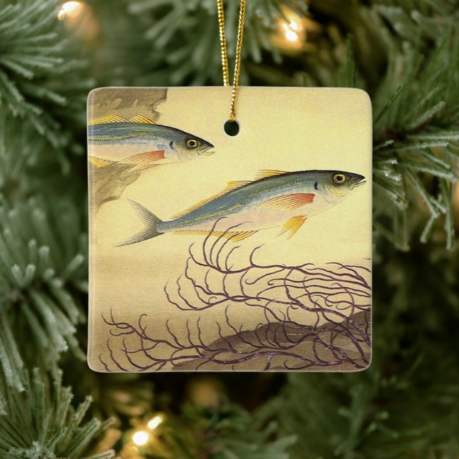 Mackerel Fish Swimming in the Ocean Ceramic Ornament (Tree)