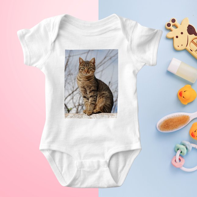 Mackerel Tabby Cat Baby Bodysuit (Mackerel Tabby Cat Baby Bodysuit)