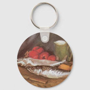 Mackerels, Lemons and Tomatoes by Vincent van Gogh Key Ring
