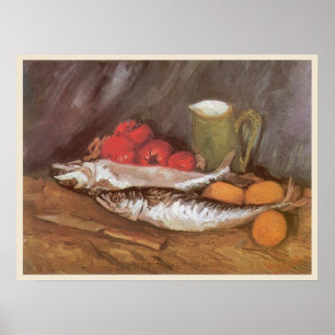 Mackerels, Lemons and Tomatoes by Vincent van Gogh Poster