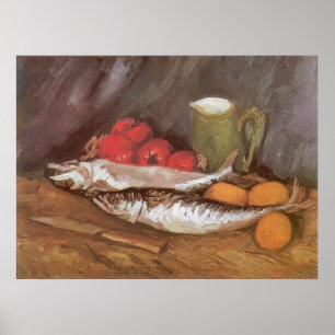 Mackerels, Lemons and Tomatoes by Vincent van Gogh Poster