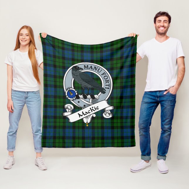 MacKie Clan Badge Tartan Plaid Fleece Blanket (In Situ)