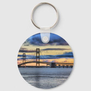 Mackinac Bridge 1155 Blue Key Ring