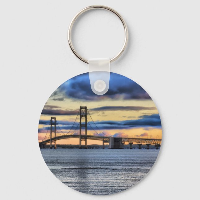 Mackinac  Bridge 1155 Blue Key Ring (Front)