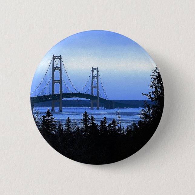 Mackinac Bridge 6 Cm Round Badge (Front)