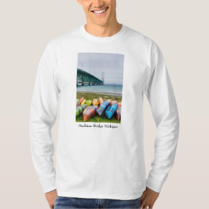 Mackinac Bridge And Canoes Long Sleeve T-Shirt