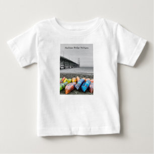 Mackinac Bridge and Canoes Select Colour Baby T-Sh T-Shirt