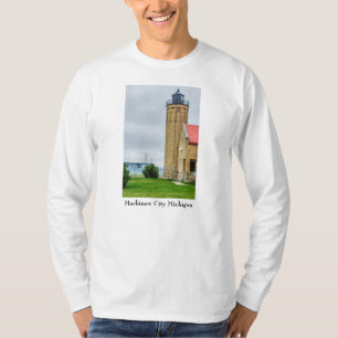 Mackinac Bridge and Lighthouse Long Sleeve T-Shirt