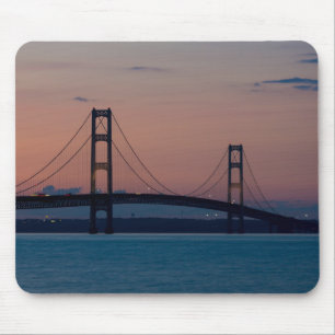 Mackinac Bridge At Dusk Mouse Pad