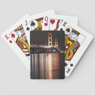 Mackinac Bridge at Night Playing Cards