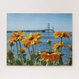 Mackinac Bridge Black Eyes Jigsaw Puzzle