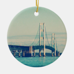 Mackinac Bridge Ceramic Tree Decoration