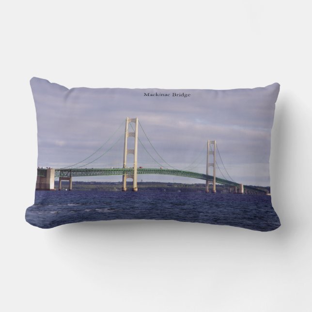Mackinac Bridge doublesided lumbar pillow (Front)
