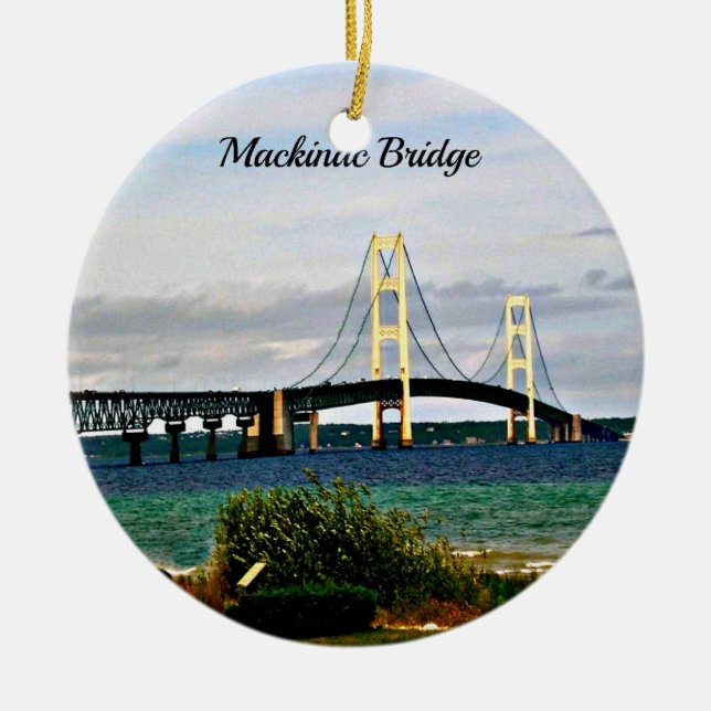 Mackinac Bridge, Mackinac Island Ceramic Ornament (Front)