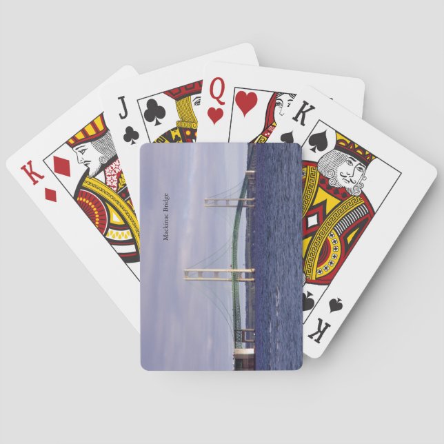 Mackinac Bridge Mackinaw City playing cards (Back)