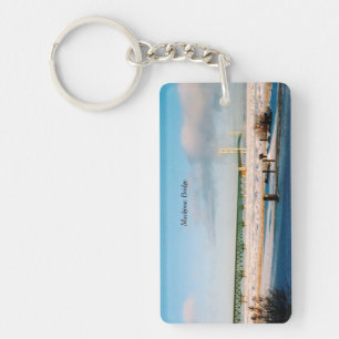 Mackinac Bridge Mackinaw City winter Key Ring