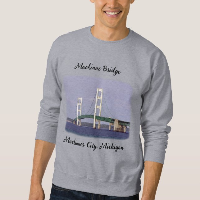Mackinac Bridge Mackinaw shirt v2 black lettering (Front)