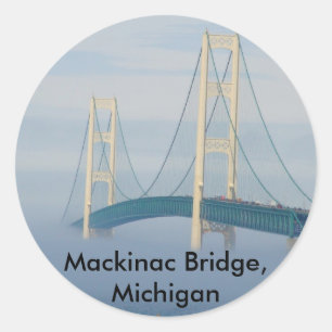 Mackinac Bridge, Michigan Classic Round Sticker