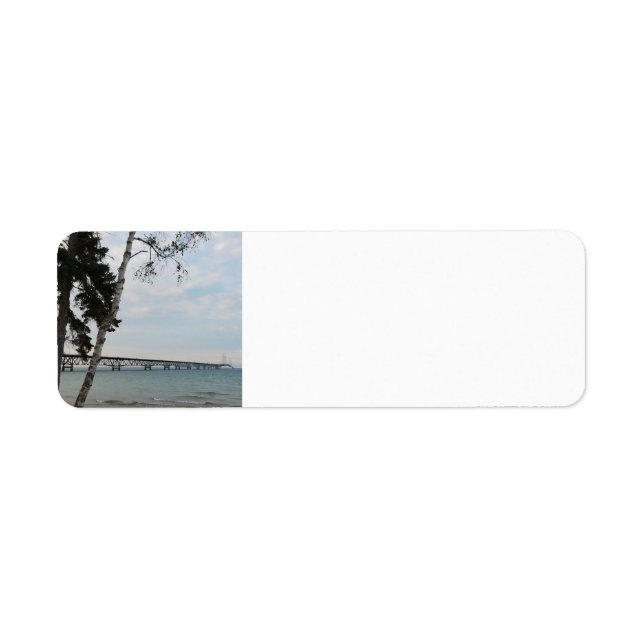 Mackinac Bridge, Michigan Return Address Label (Front)