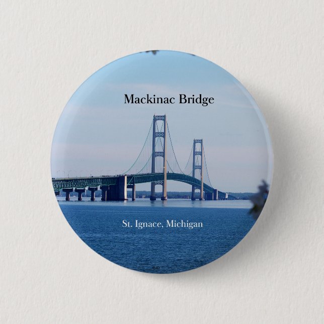 Mackinac Bridge spring St. Ignace button (Front)