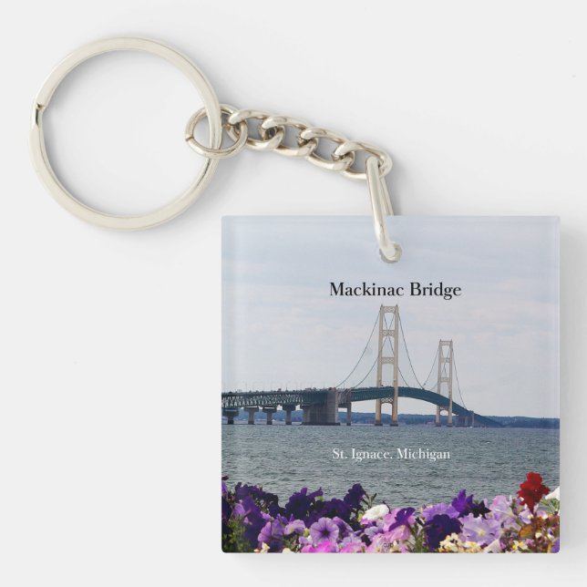 Mackinac Bridge spring St. Ignace key chain (Front)
