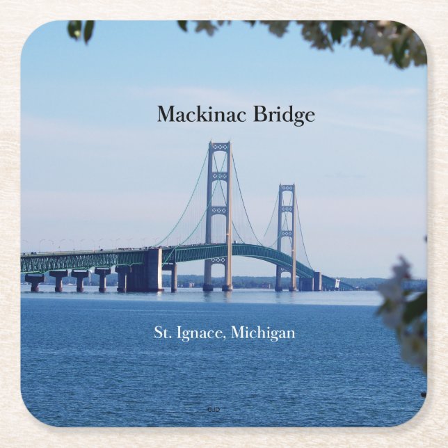 Mackinac Bridge St. Ignace paper coaster (Front)