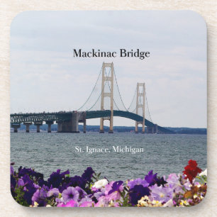 Mackinac Bridge St Ignace spring6 plastic coasters