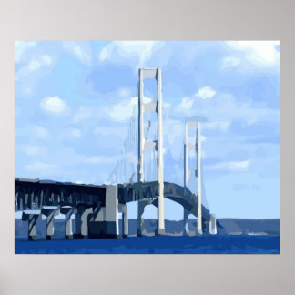 Mackinac Bridge Vector Poster