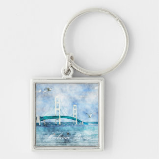 Mackinac Bridge Watercolor Keychain