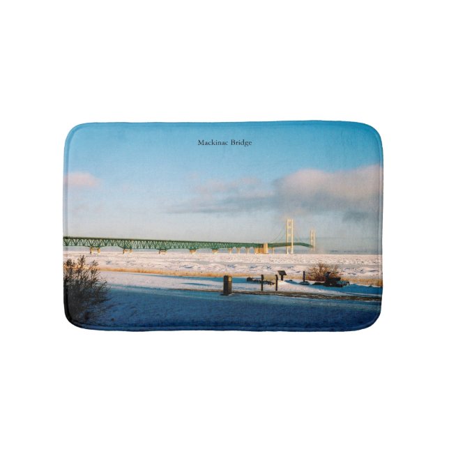 Mackinac Bridge Winter bathmat (Front)
