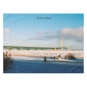 Mackinac Bridge winter table cloth