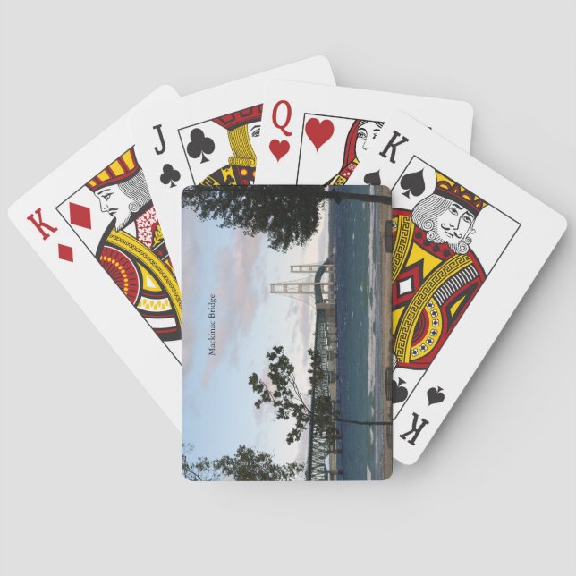 Mackinac Bridge with trees playing cards (Back)