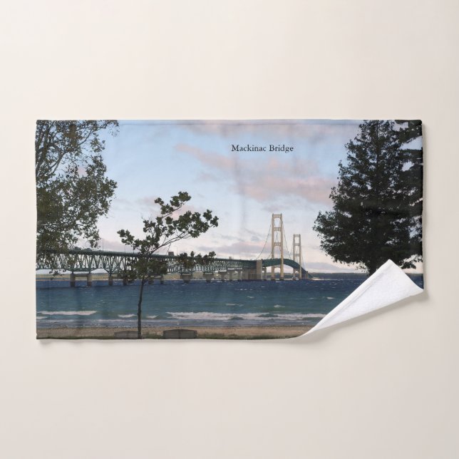 Mackinac Bridge with trees towel set (Hand Towel)