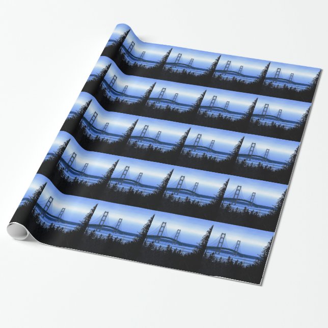 Mackinac Bridge Wrapping Paper (Unrolled)
