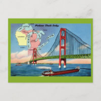 Mackinac Island Bridge Postcard