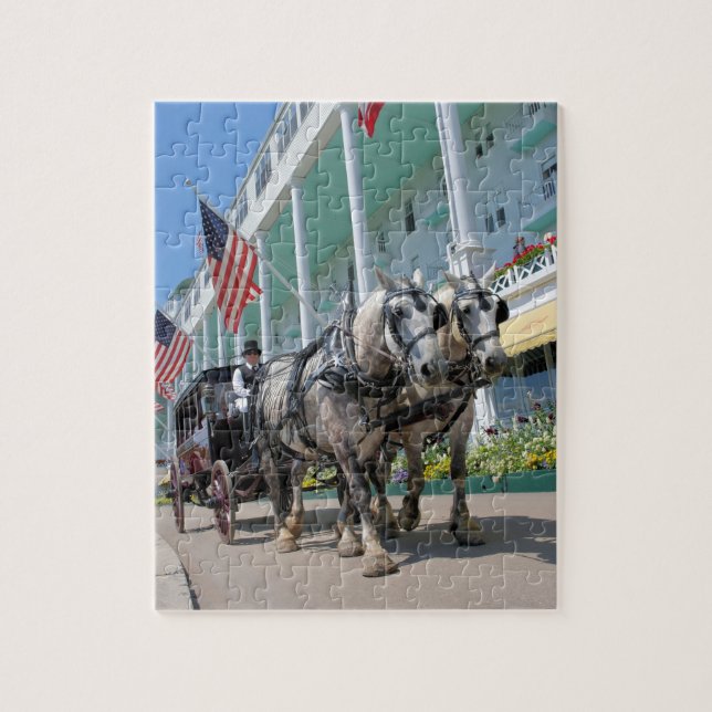 Mackinac Island Carriage Ride - 8x10 - 110 pc Jigsaw Puzzle (Vertical)